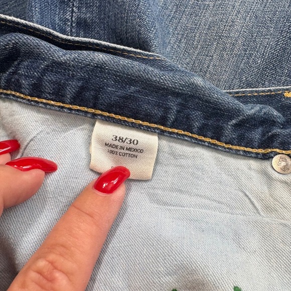 Polo Ralph Lauren Mens 018‎ Slim Straight Jeans 38x30 (38x27) Distressed Denim - Picture 7 of 10